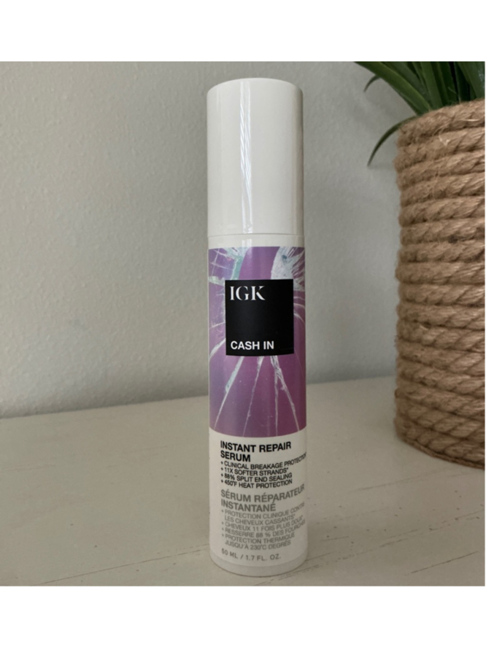 IGK Cash In Instant Repair Hair Serum 50mL/1.7floz New